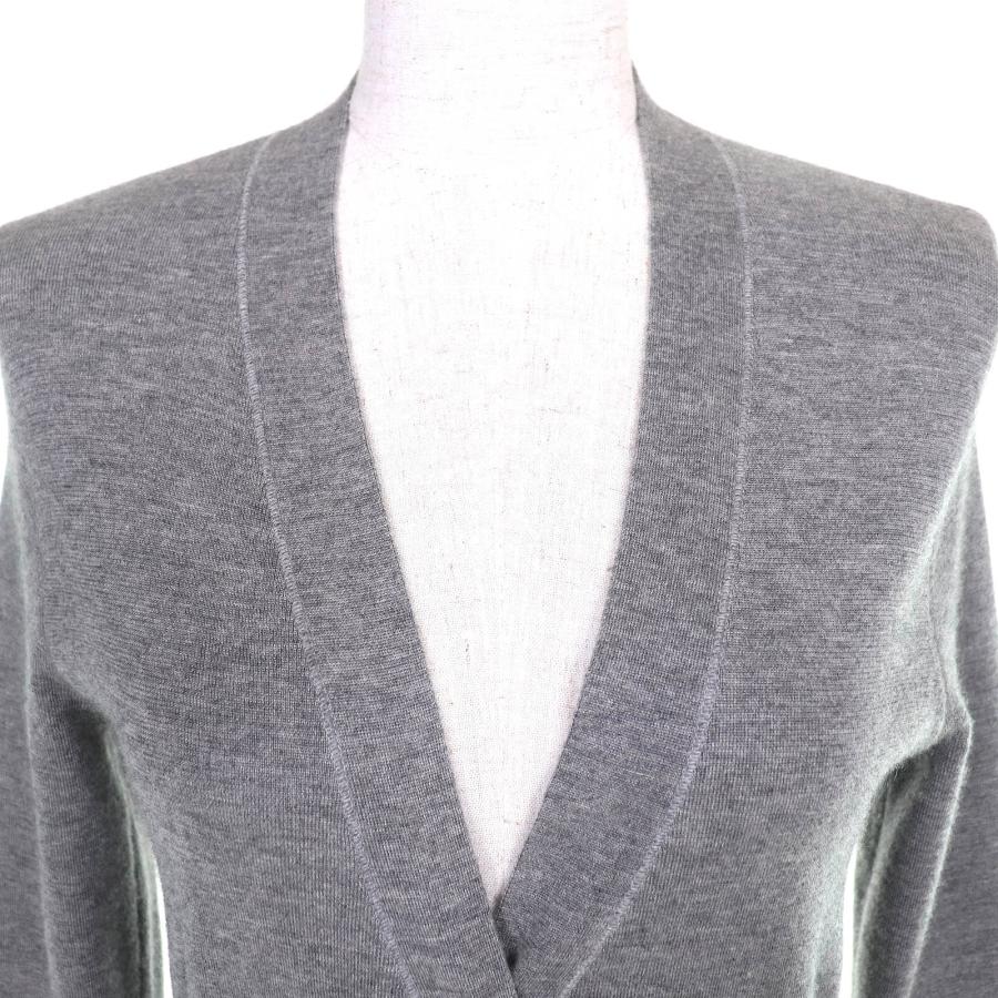 美品△Brunello Cucinelli ブルネロクチネリ カシミヤ シルク モニーレ装飾 Vネック 長袖 ロング ニット カーディガン グレー L イタリア製 正規品 レディース オススメ◎ 美品△Brunello Cucinelli ブルネロクチネリ カシミヤ シルク モニーレ