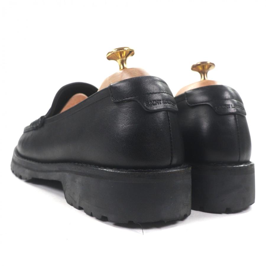 美品▽SAINT LAURENT PARIS サンローランパリ 689605 YSLロゴ レザー