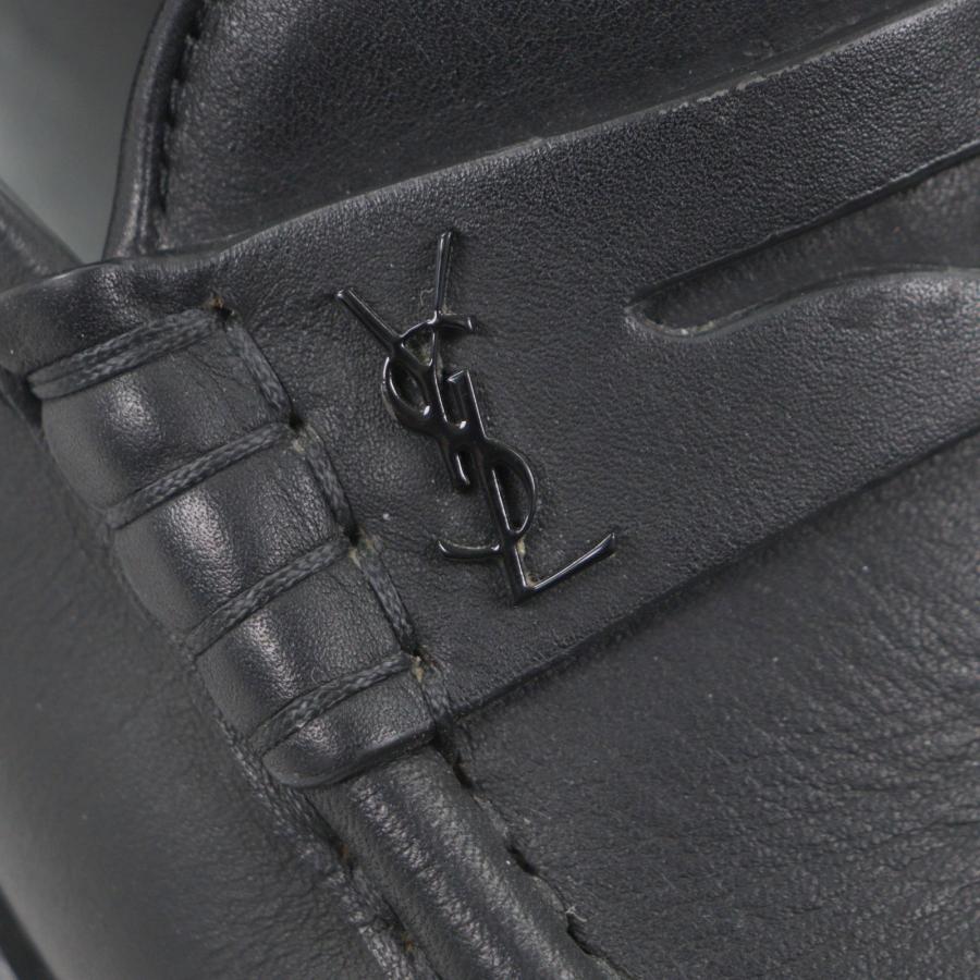 美品▽SAINT LAURENT PARIS サンローランパリ 689605 YSLロゴ レザー