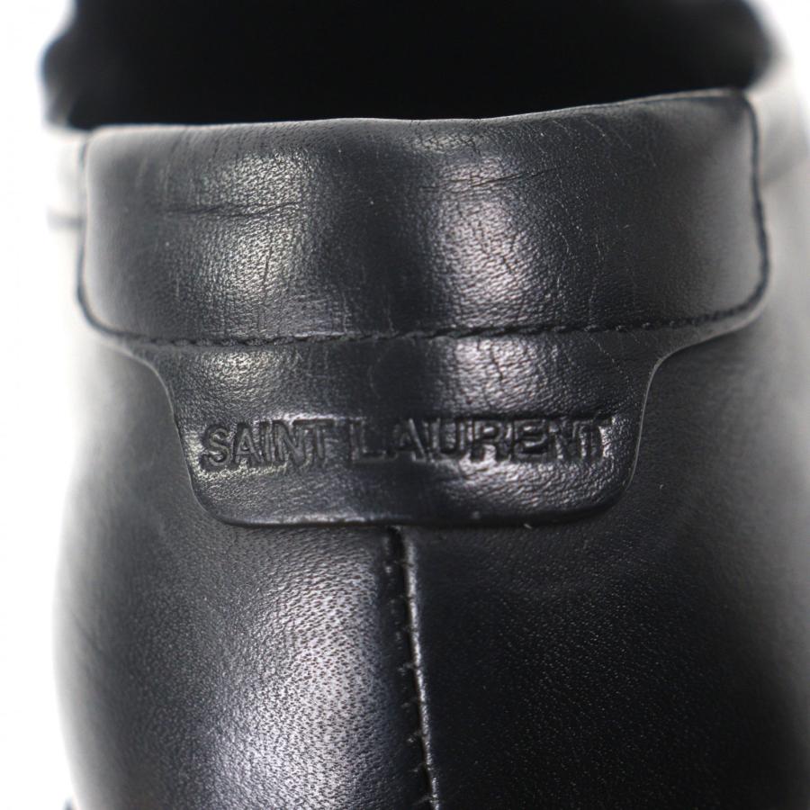 美品▽SAINT LAURENT PARIS サンローランパリ 689605 YSLロゴ レザー