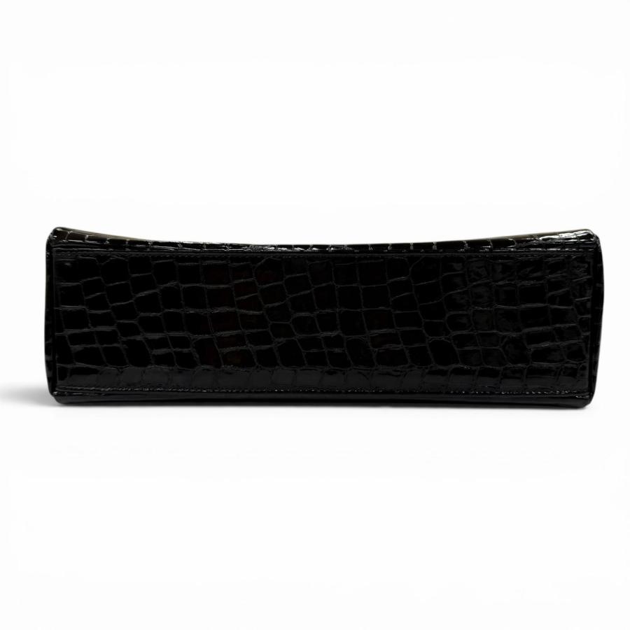 極美品☆GIVENCHY ジバンシィ ロゴ金具 クロコ型押し レザー