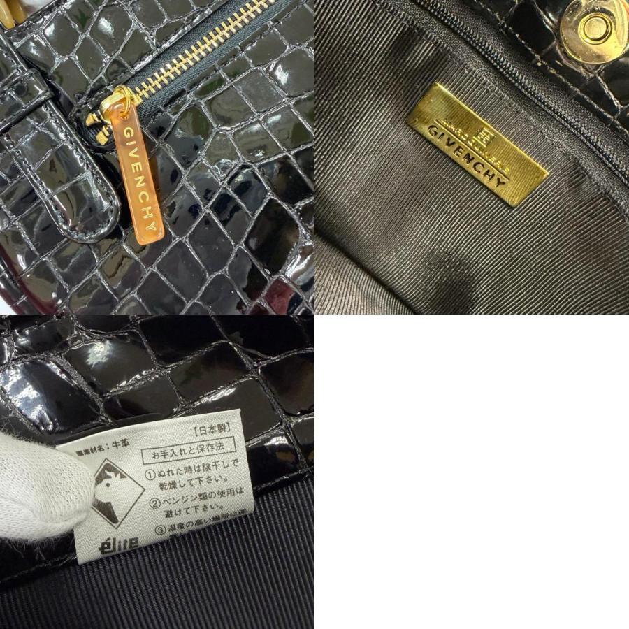 極美品☆GIVENCHY ジバンシィ ロゴ金具 クロコ型押し レザー