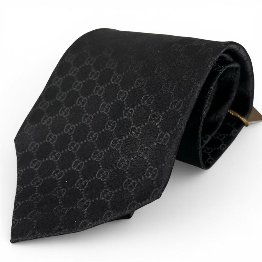 う*う様 GUCCI ブラック GGパターン ネクタイ　未使用 GUCCI（グッチ） 未使用品△GUCCI シルク100％ GGパターン GGロゴ
