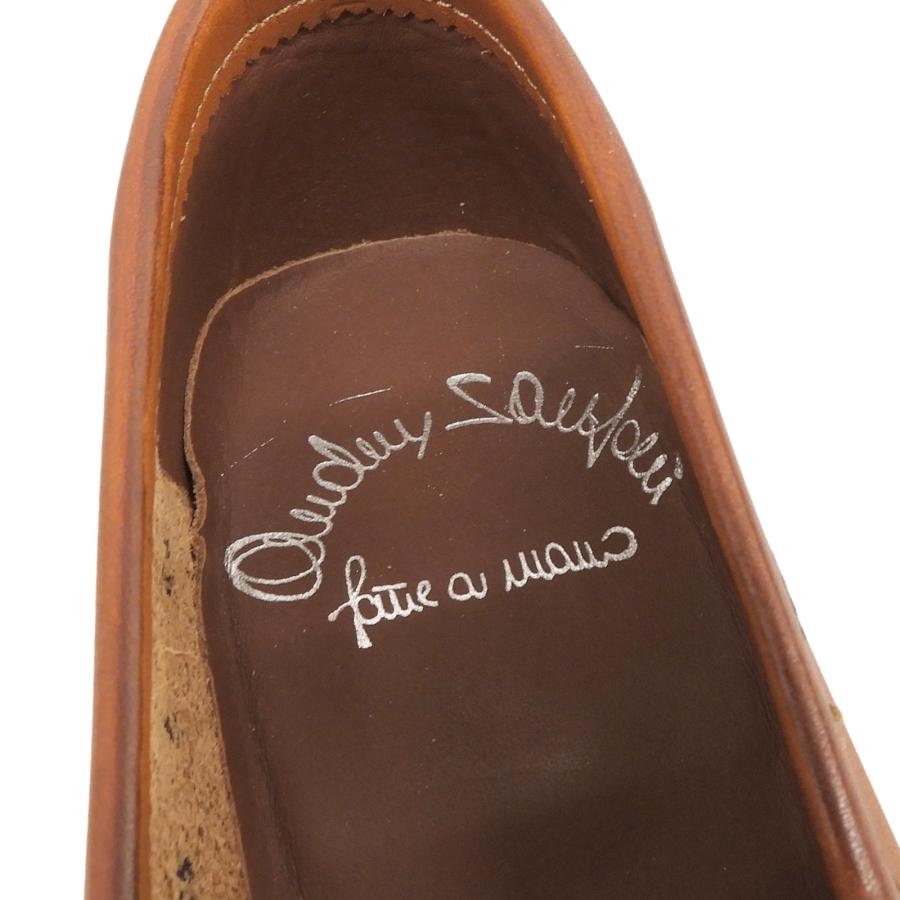極美品▲Santoni サントーニ ステッチデザイン モカシン レザーローファー ビジネスシューズ ブラウン 5.5 イタリア製 メンズ_7