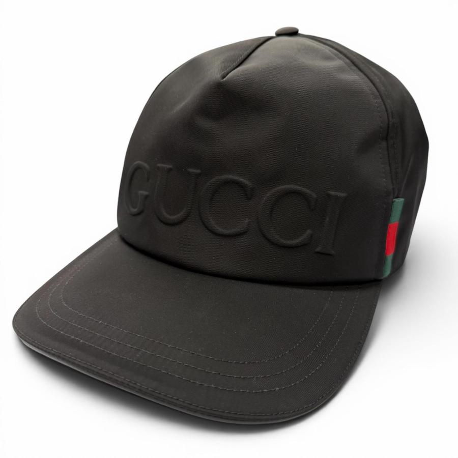 GUCCI（グッチ） 未使用品▽GUCCI 813461 レザー使 ロゴエンボス 帽子