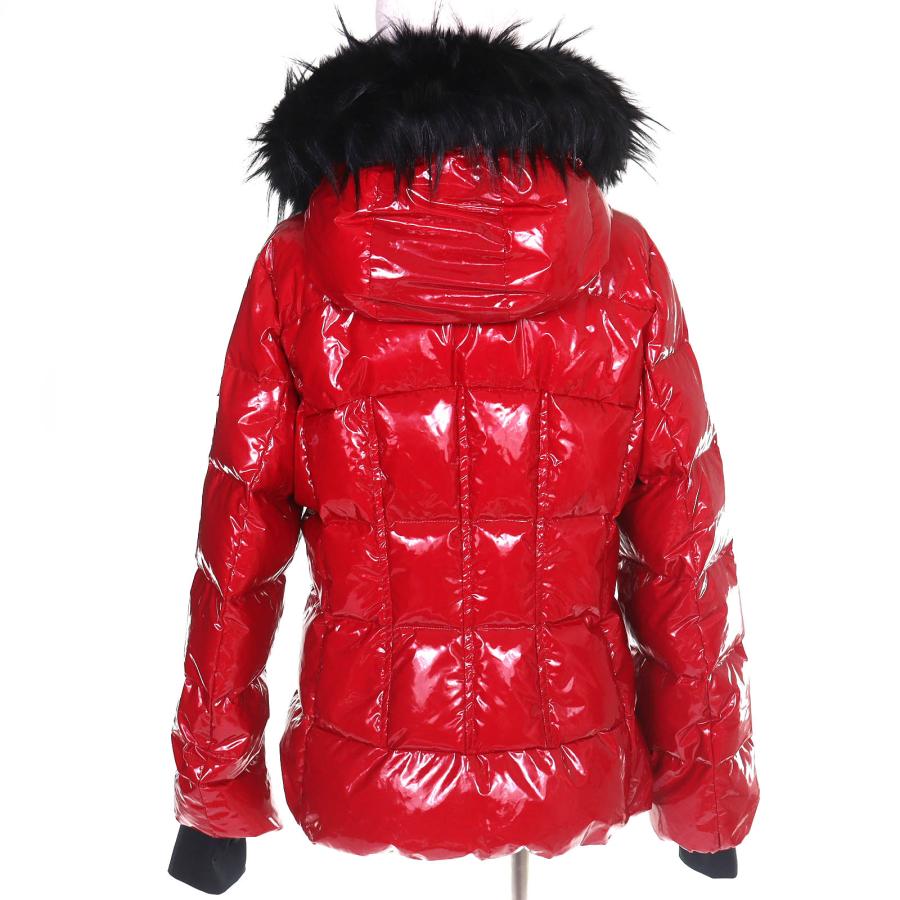極美品△TATRAS タトラス 20AW LTLA20A4173 ロゴワッペン エコファー・フード付 エナメル ダウンジャケット レッド 04 正規品 レディースの画像