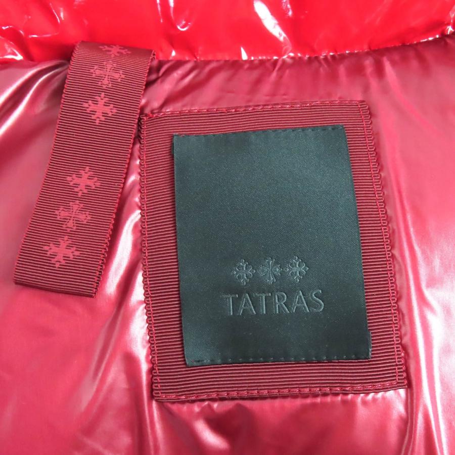 極美品△TATRAS タトラス 20AW LTLA20A4173 ロゴワッペン エコファー・フード付 エナメル ダウンジャケット レッド 04 正規品 レディースの画像