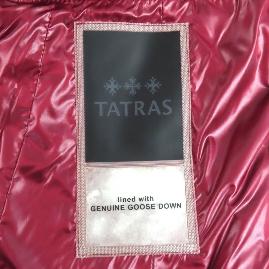極美品△TATRAS タトラス 20AW LTLA20A4173 ロゴワッペン エコファー・フード付 エナメル ダウンジャケット レッド 04 正規品 レディースの画像