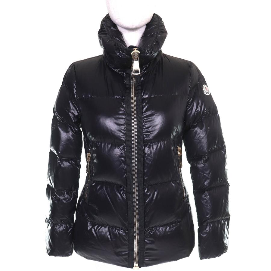 美品△MONCLER モンクレール 2015年 A20934636705 JOUX ジョックス ロゴワッペン ZIP UP ダウンジャケット ブラック 1 正規品 レディース