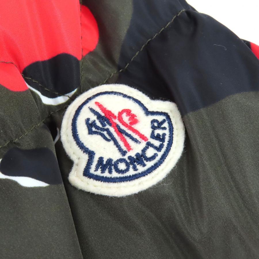 極美品△MONCLER モンクレール EYMERIC エメリック カモフラージュ柄 ロゴワッペン フード付き ダウンジャケット カーキ レッド 3 正規品_4