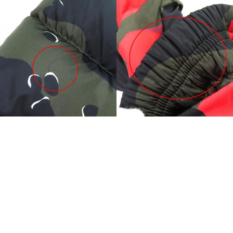 極美品△MONCLER モンクレール EYMERIC エメリック カモフラージュ柄 ロゴワッペン フード付き ダウンジャケット カーキ レッド 3 正規品_9