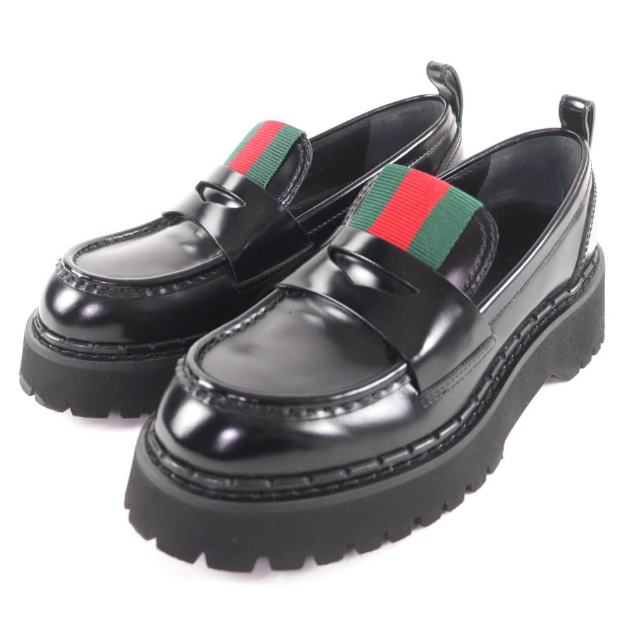 GUCCI グッチ シェリーライン ロングブーツ レザー　ブラック 中古・古着通販】GUCCI (グッチ) シェリーラインサイドゴアブーツ