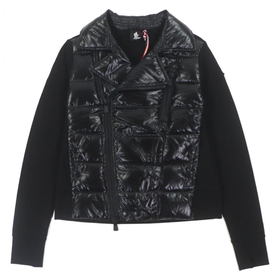 未使用品▼MONCLER GRENOBLE モンクレール グルノーブル ロゴワッペン付き ダブルライダース ダウンジャケット ブラック M  メンズ 未使用品▽MONCLER GRENOBLE モンクレール グルノーブル ロゴワッペン