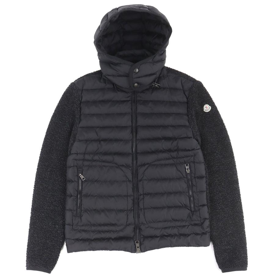 美品 モンクレール Maglia Cardigan パーカー ダウン メンズ 黒 MONCLER（モンクレール） 極美品△MONCLER MAGLIA CARDIGAN ロゴ