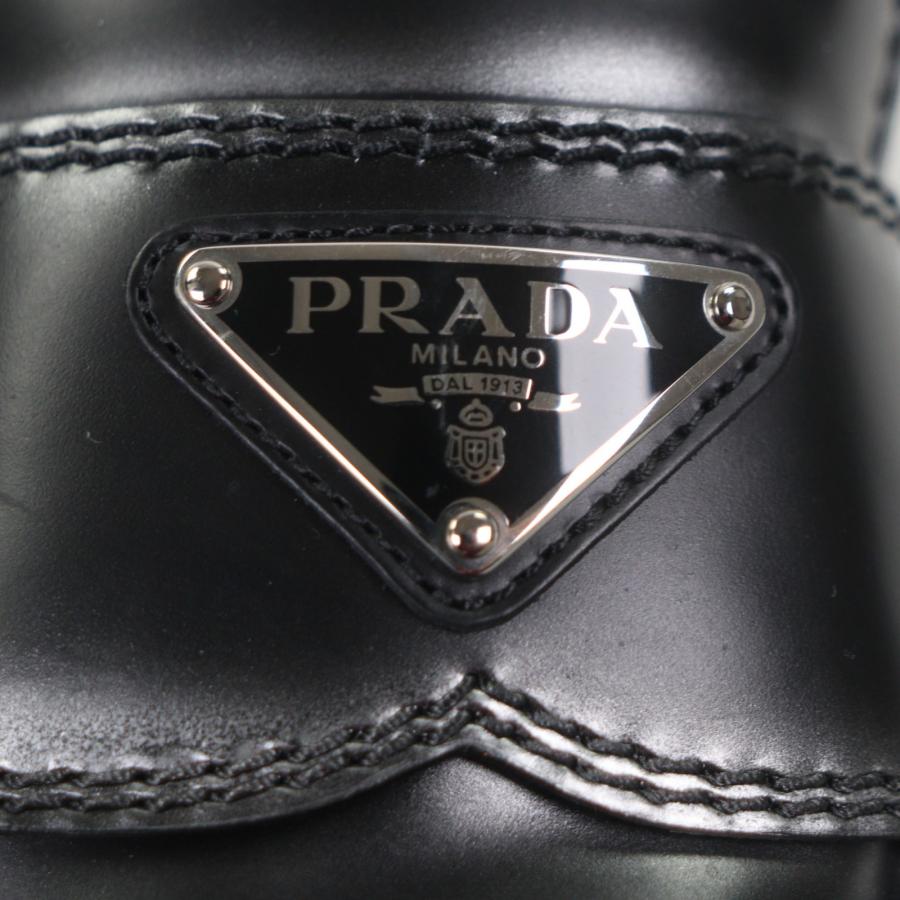 極美品　付属品付　プラダ　モノリス　ラグソール　キルティング　レザー　26センチ PRADA（プラダ） 極美品▽PRADA 2DE129 モノリス トライアングルロゴ