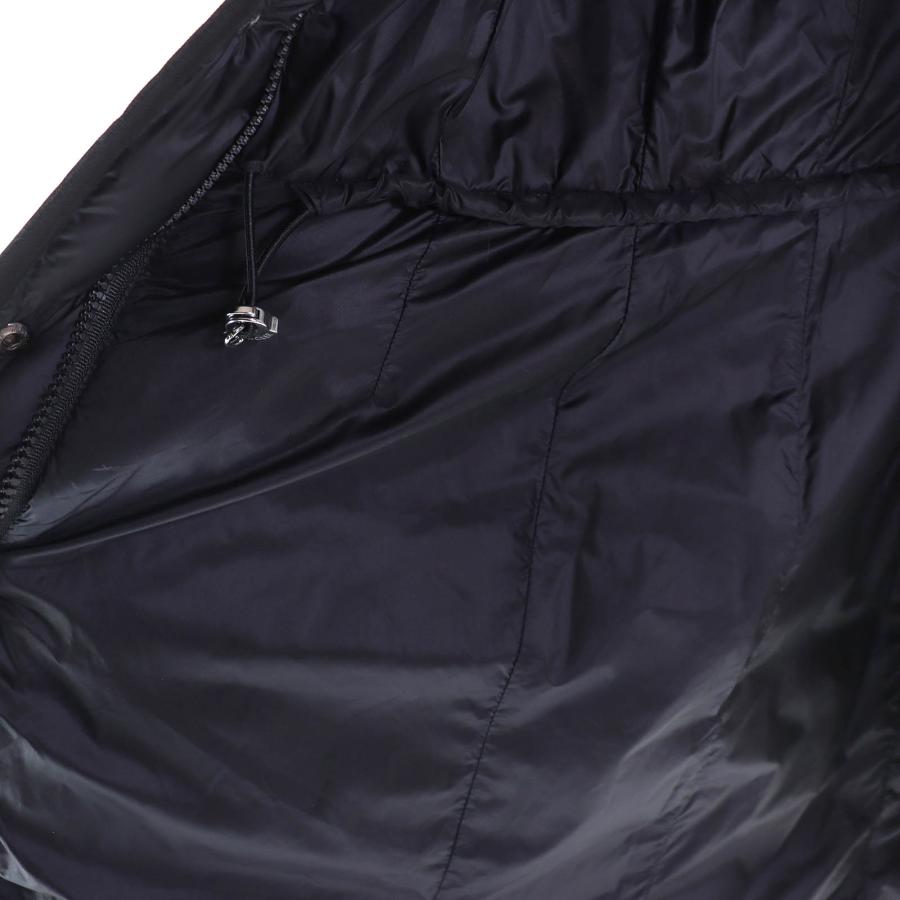 美品△MONCLER モンクレール HERMIFUR エルミファー ロゴワッペン ファー・フード付き ダウンコート ブラック 1 正規品 レディース_4
