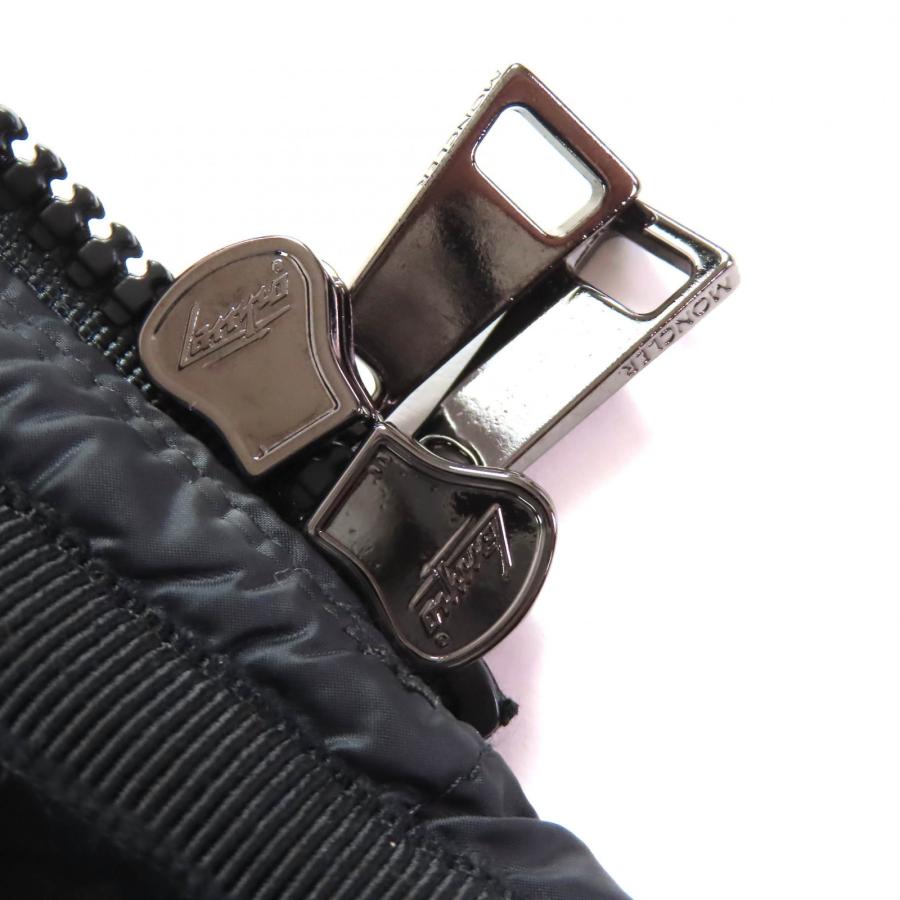 美品△MONCLER モンクレール HERMIFUR エルミファー ロゴワッペン ファー・フード付き ダウンコート ブラック 1 正規品 レディース_6