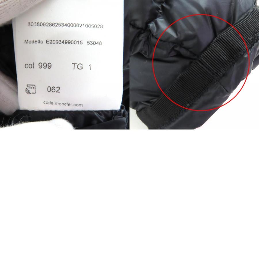 美品△MONCLER モンクレール HERMIFUR エルミファー ロゴワッペン ファー・フード付き ダウンコート ブラック 1 正規品 レディース_9
