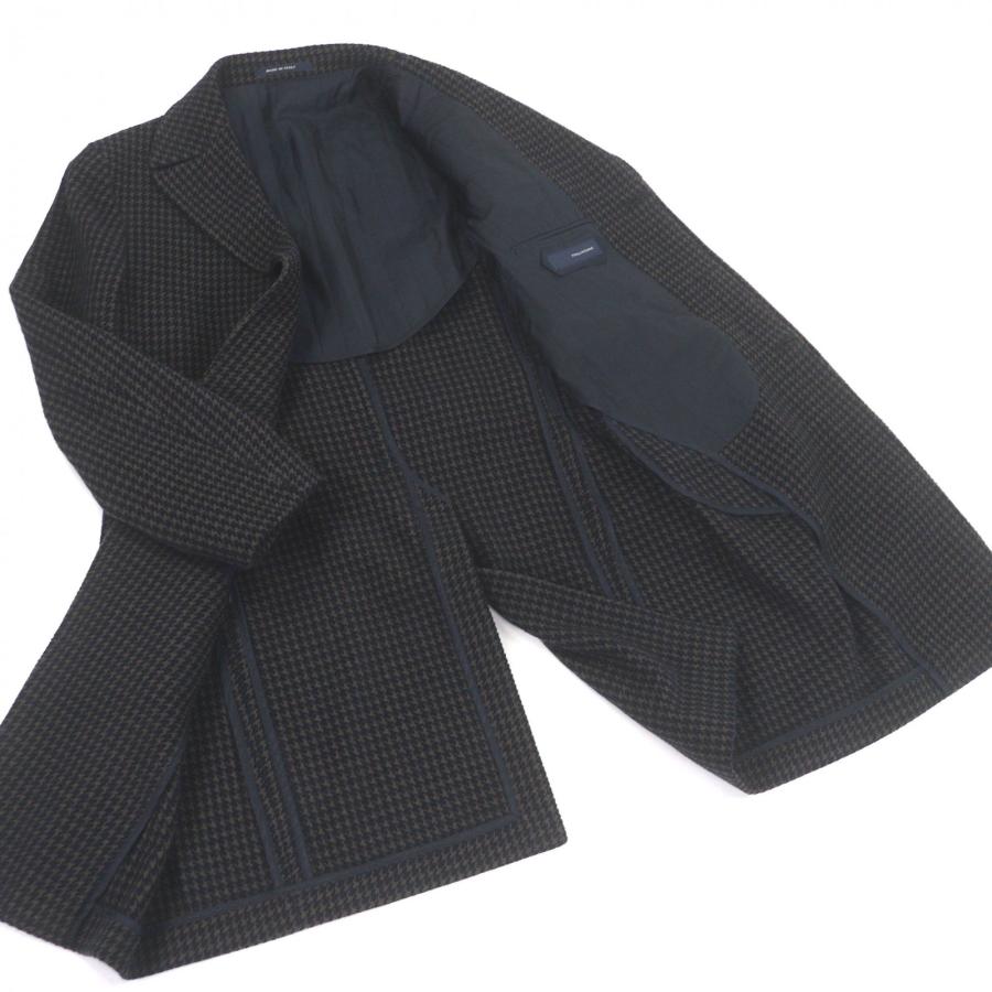 【限定】TAGLIATORE アルスターコート THOMAS ダークネイビー48 極美品□TAGLIATORE タリアトーレ THOMAS ラペルピン 千鳥格子柄 比翼