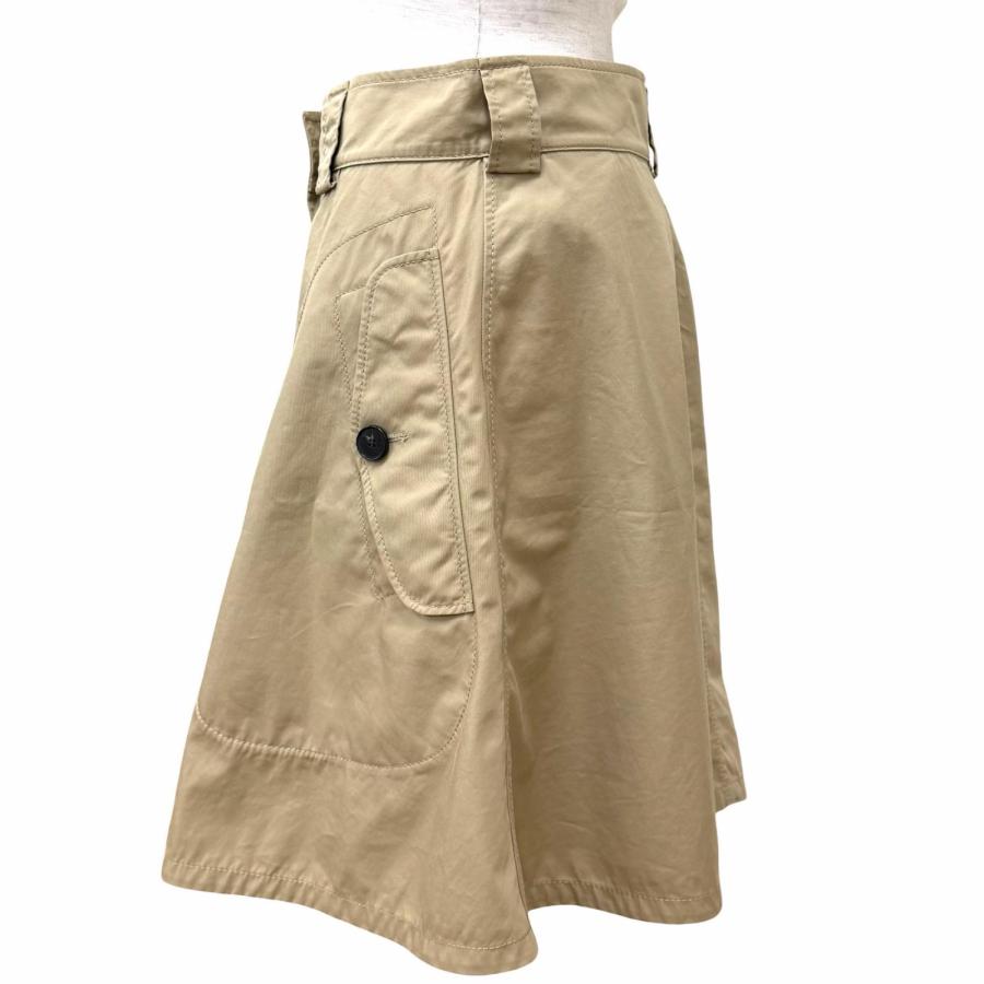 極美品★Christian Dior クリスチャンディオール 247J07A3332 コットン100％ ロゴボタン付 膝丈 フレアスカート ベージュ 42 伊製 正規品の画像