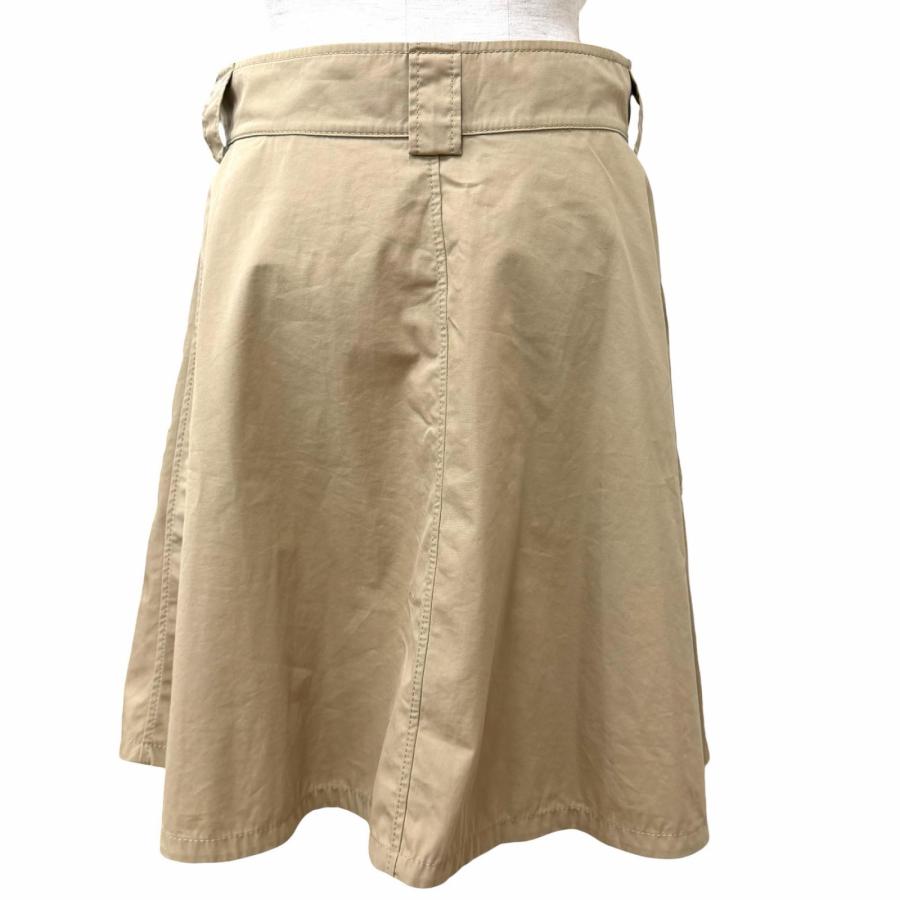 極美品★Christian Dior クリスチャンディオール 247J07A3332 コットン100％ ロゴボタン付 膝丈 フレアスカート ベージュ 42 伊製 正規品の画像