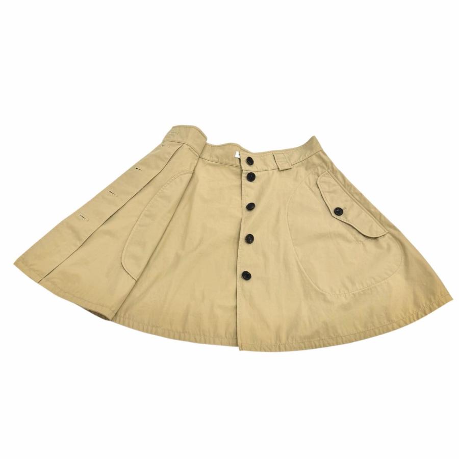 極美品★Christian Dior クリスチャンディオール 247J07A3332 コットン100％ ロゴボタン付 膝丈 フレアスカート ベージュ 42 伊製 正規品の画像