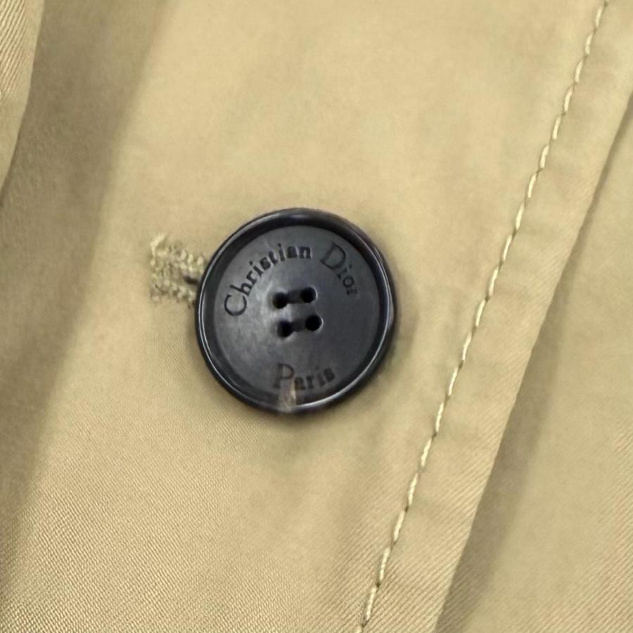 極美品★Christian Dior クリスチャンディオール 247J07A3332 コットン100％ ロゴボタン付 膝丈 フレアスカート ベージュ 42 伊製 正規品の画像