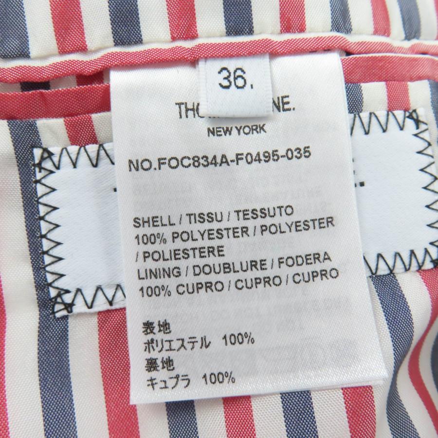 極美品☆THOM BROWNE トムブラウン 24SS FOC834A-F0495-035 チェック柄コート グレー 36 伊製 正規品 レディース ガーメント・ハンガー付の画像