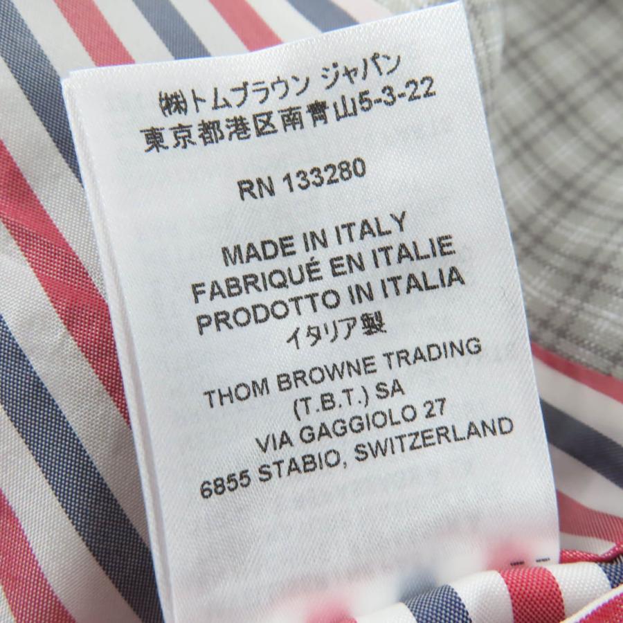 極美品☆THOM BROWNE トムブラウン 24SS FOC834A-F0495-035 チェック柄コート グレー 36 伊製 正規品 レディース ガーメント・ハンガー付の画像