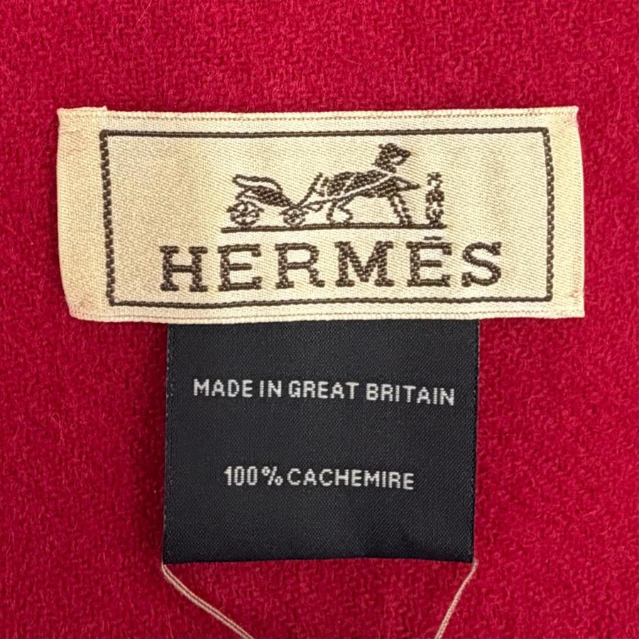 HERMES（エルメス） 未使用品◇HERMES カシミヤ100％ ロゴ刺繍 