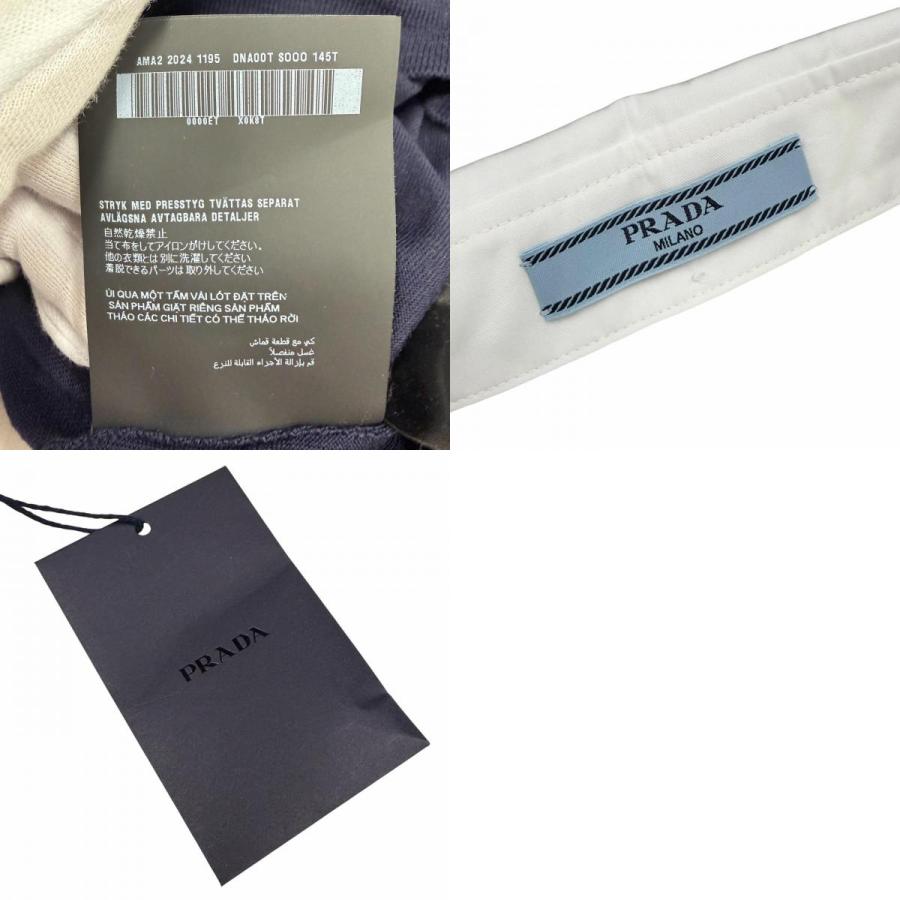 プラダ 24年 バージンウール トップス 襟取り外し可 ニット DNA00T ネイビー 44【中古】 PRADA（プラダ） 未使用品△PRADA 2024年製 DNA00T バージンウール100
