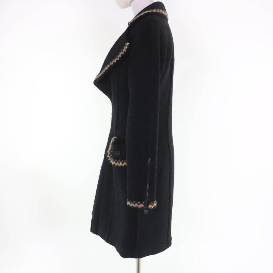 極美品☆CHANEL シャネル ヴィンテージ 06A P29214V14904 スポーツライン アルパカ混 ココマーク ZIP ロングコート ブラック 36 正規品の画像