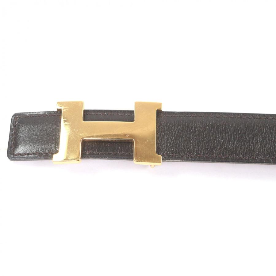 良品□HERMES エルメス ヴィンテージ マルジェラ期 Hロゴゴールドバックル レザーベルト ダークブラウン 70 フランス製 □A刻印入り レディース HERMES - 良品□HERMES エルメス ヴィンテージ マルジェラ期 Hロゴ