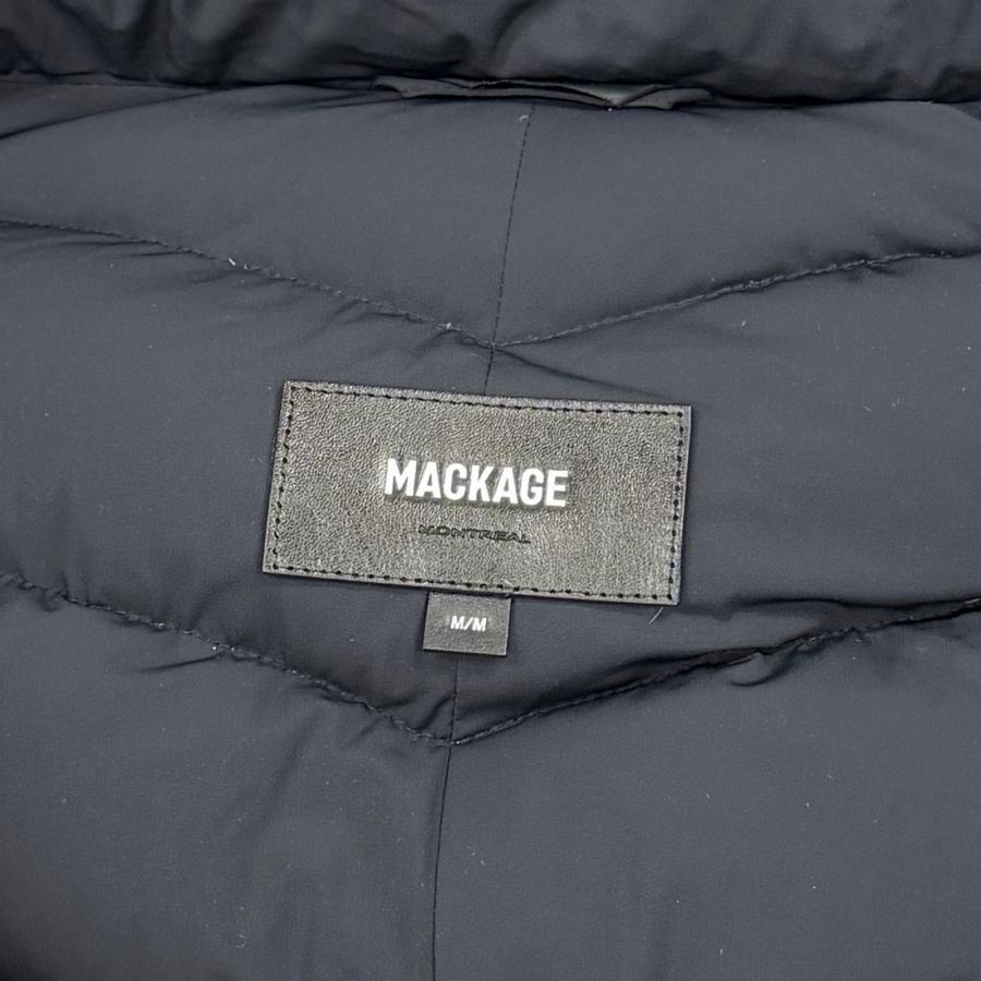 極美品★MACKAGE マッカージュ 11602609-0A FARREN フード・レザーロゴワッペン付 ZIP UP ダウンコート M 正規品 ガーメント・ハンガー付の画像