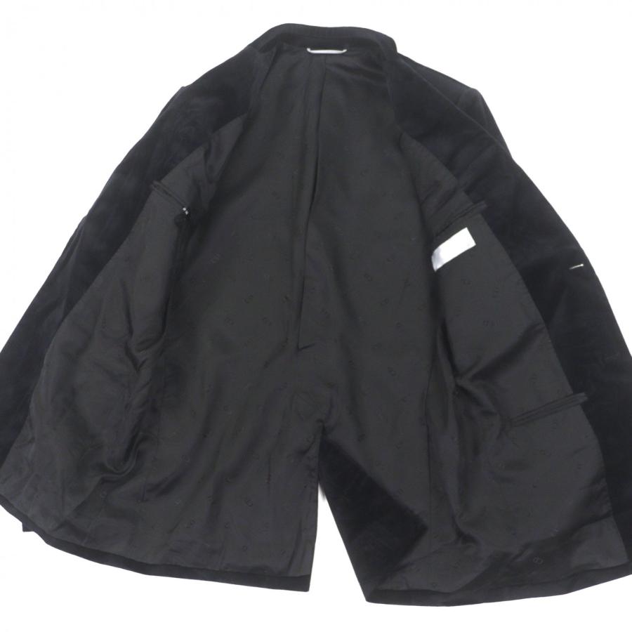 極美品▼DIOR ディオール オム 923C216A454 ロゴ入ボタン ベロア シングルジャケット テーラード ブラック 46 イタリア製 正規品 メンズの画像