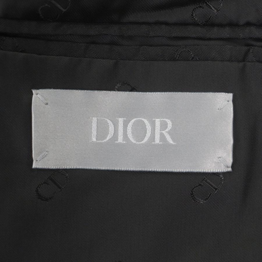 極美品▼DIOR ディオール オム 923C216A454 ロゴ入ボタン ベロア シングルジャケット テーラード ブラック 46 イタリア製 正規品 メンズの画像