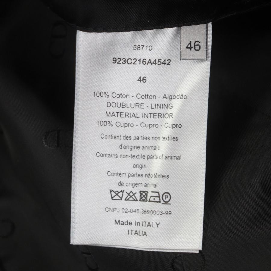 極美品▼DIOR ディオール オム 923C216A454 ロゴ入ボタン ベロア シングルジャケット テーラード ブラック 46 イタリア製 正規品 メンズの画像