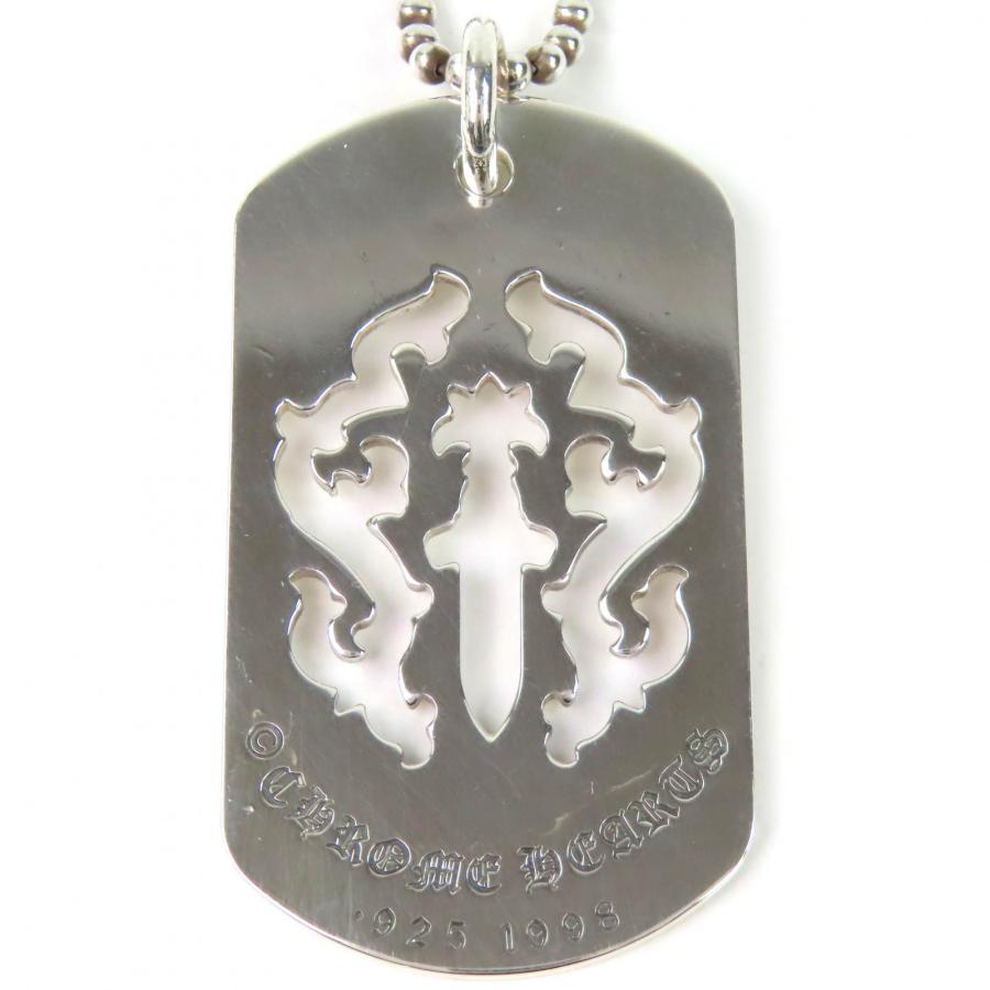 の*ぞ様 シルバー925 クロムハーツネックレス 美品△CHROME HEARTS クロムハーツ 925 ヴァインダガーカットアウト