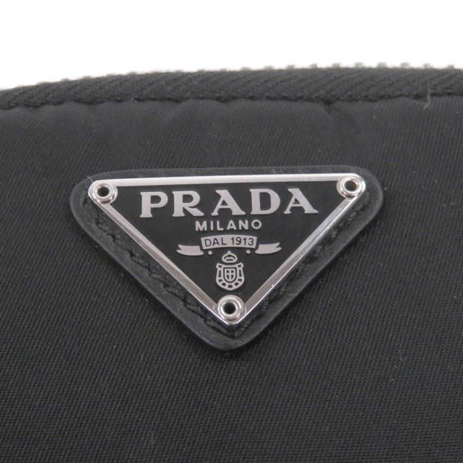 極美品□PRADA プラダ 1TT110 ナイロン トライアングルロゴ 三角プレート ショルダー ミニカーゴポーチ ブラック イタリア製 メンズ_7
