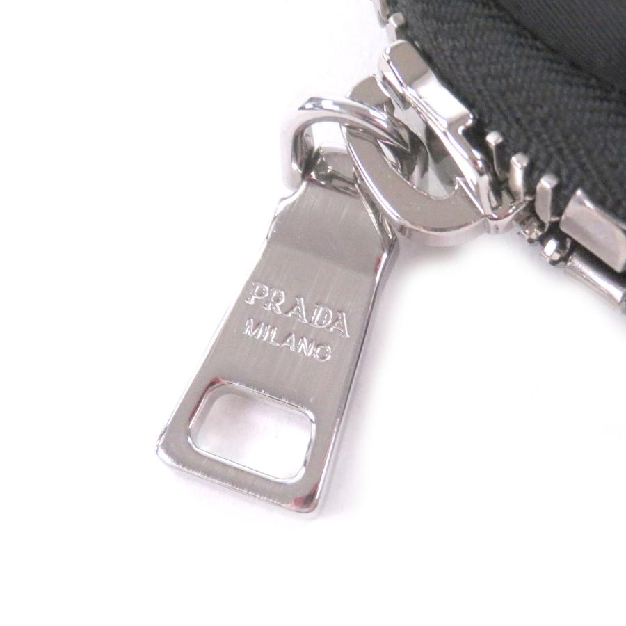極美品□PRADA プラダ 1TT110 ナイロン トライアングルロゴ 三角プレート ショルダー ミニカーゴポーチ ブラック イタリア製 メンズ_8