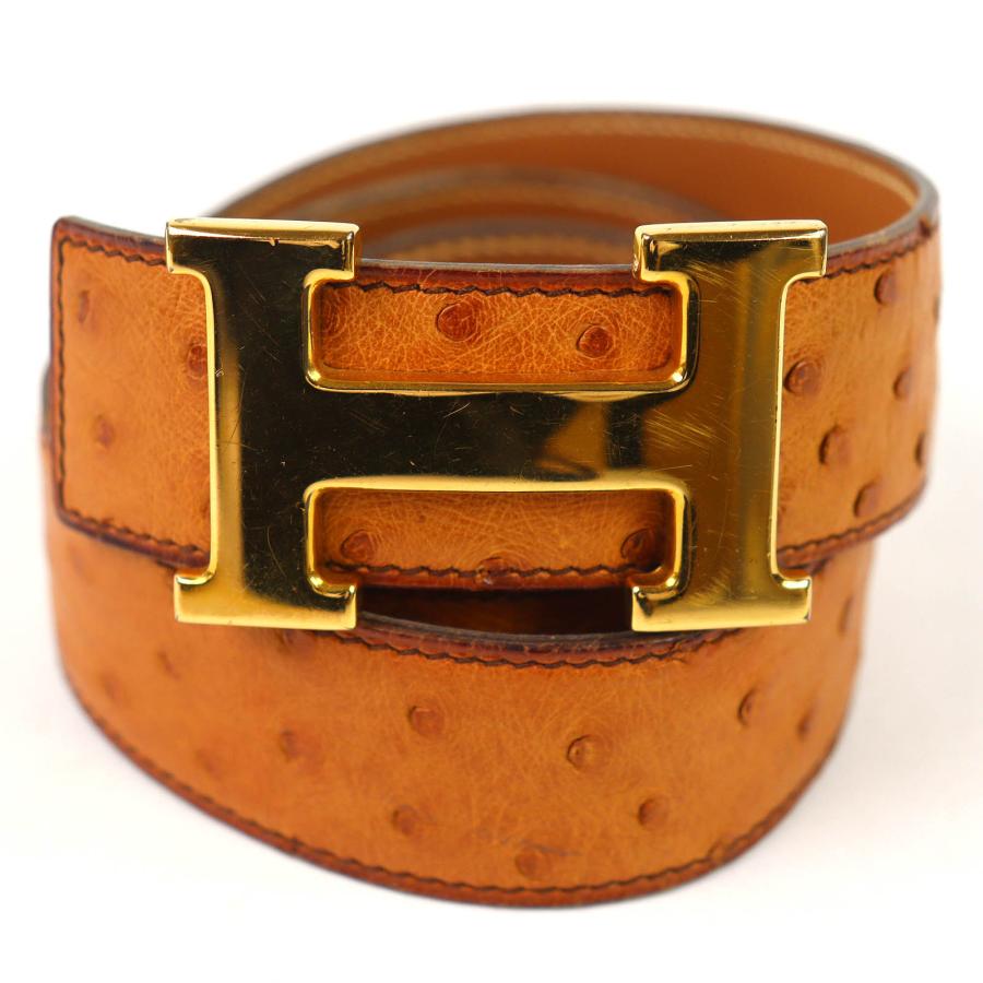 良品 ヴィンテージ エルメス レザー H バックル ゴールド 金具 ベルト. HERMES（エルメス） 良品△HERMES ヴィンテージ ゴールド金具 Hロゴ