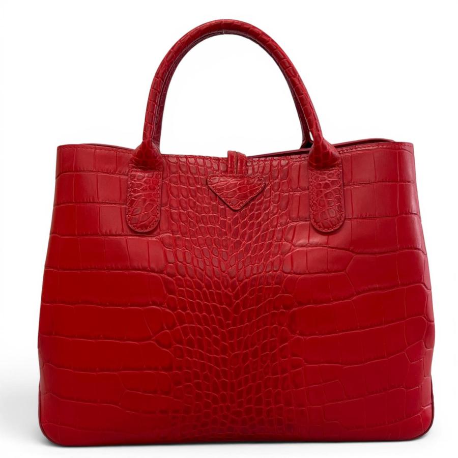 【極美品】LONGCHAMP/ロンシャン/ロゾ/2wayバッグ/黒赤/レザー LONGCHAMP（ロンシャン） 極美品△Longchamp ロゾ カウハイドレザー