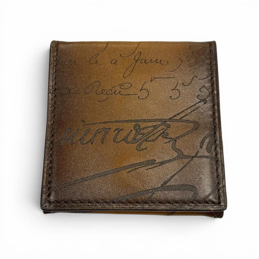 美品　ベルルッティ　カリグラフィ　ケース　小銭入れ　レザー　ブラウン 美品▽BERLUTI ベルルッティ レザー カリグラフィ 財布 小銭入れ