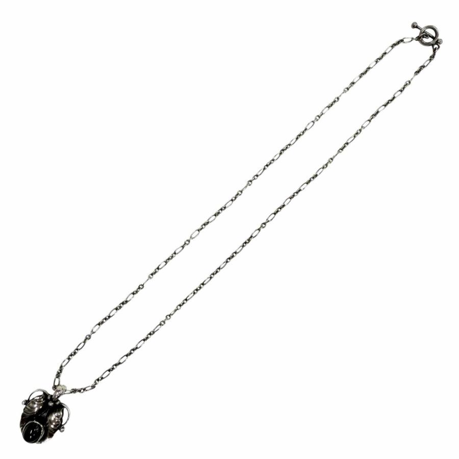 美品◇Georg Jensen ジョージジェンセン 1994 925 ガーネット イヤー