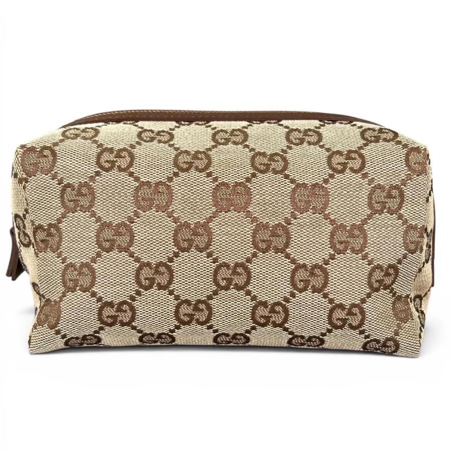 GUCCI GG柄 ポーチ ブラウン　新品未使用保管品 GUCCI（グッチ） 未使用品△GUCCI 29595 GGキャンバス GG柄 コスメ
