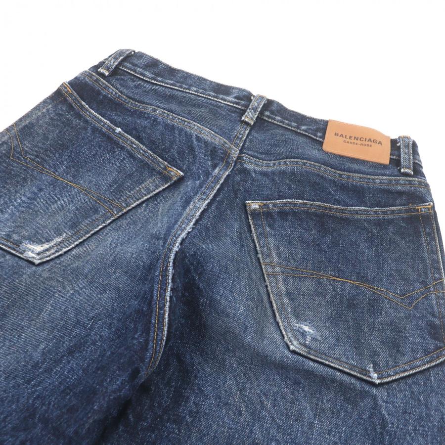 極美品□BALENCIAGA バレンシアガ 23SS 724715 RELAXED JEANS DEEP BLUE ボタンフライ デニムパンツ ジーンズ インディゴブルー 32 正規品 メンズ BALENCIAGA（バレンシアガ） 極美品□BALENCIAGA 23SS 724715 RELAXED