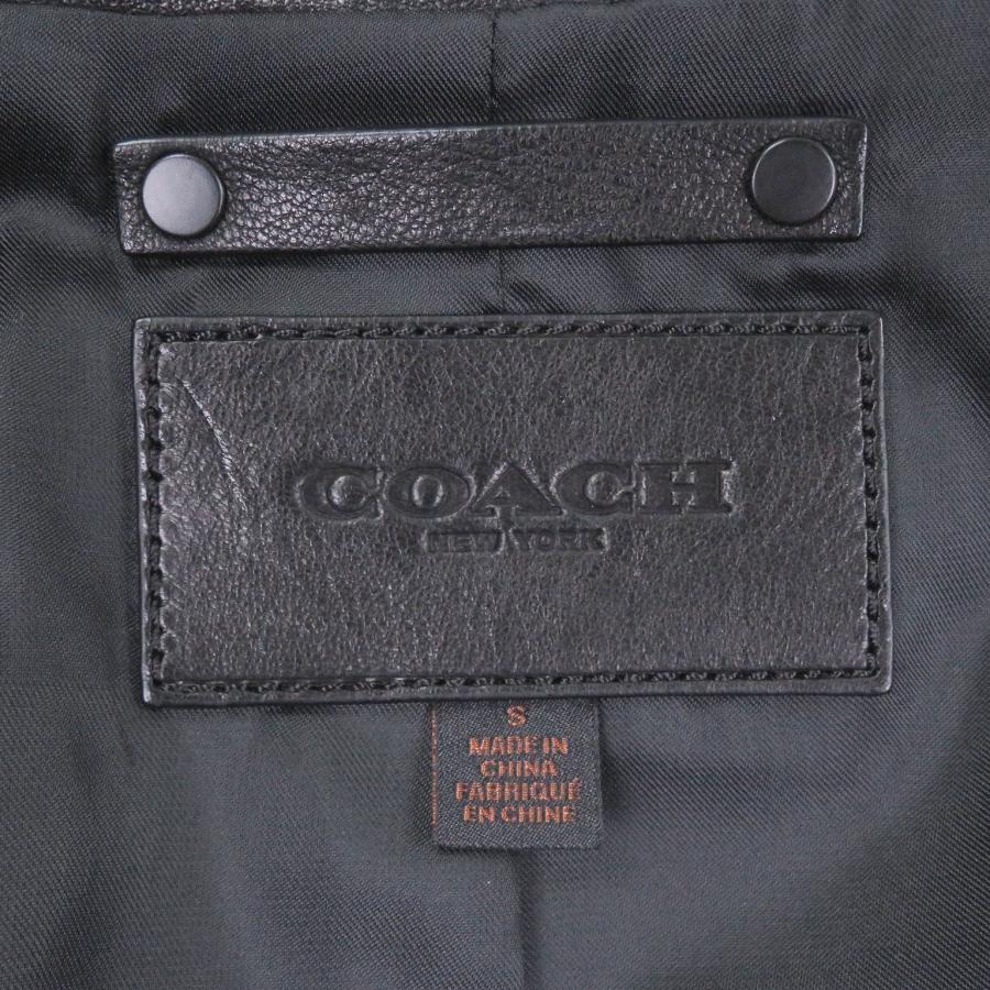COACH シングルライダースジャケット ブラック COACH（コーチ） 美品□COACH 羊革 ダブルジップ 中綿入り シングル