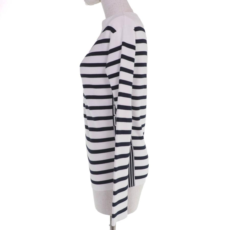 極美品☆Christian Dior クリスチャンディオール 25SS 524S01A7019 Mariniere ボーダー柄 長袖 ニット ホワイト ブラック 38 正規品の画像