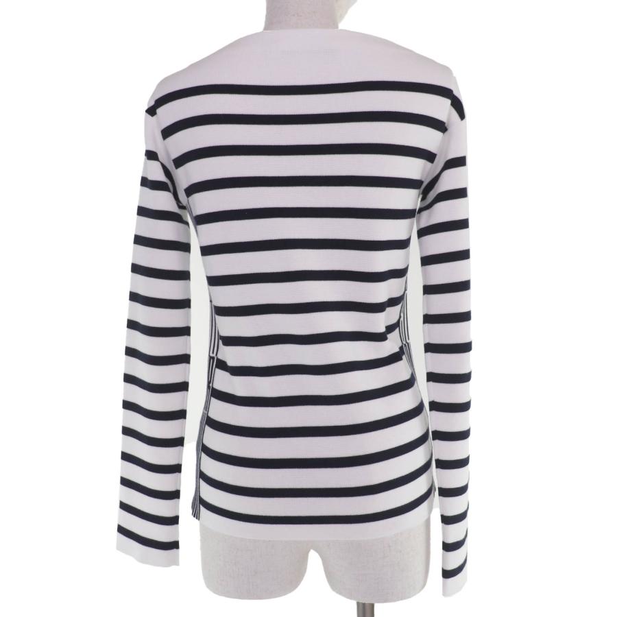 極美品☆Christian Dior クリスチャンディオール 25SS 524S01A7019 Mariniere ボーダー柄 長袖 ニット ホワイト ブラック 38 正規品の画像