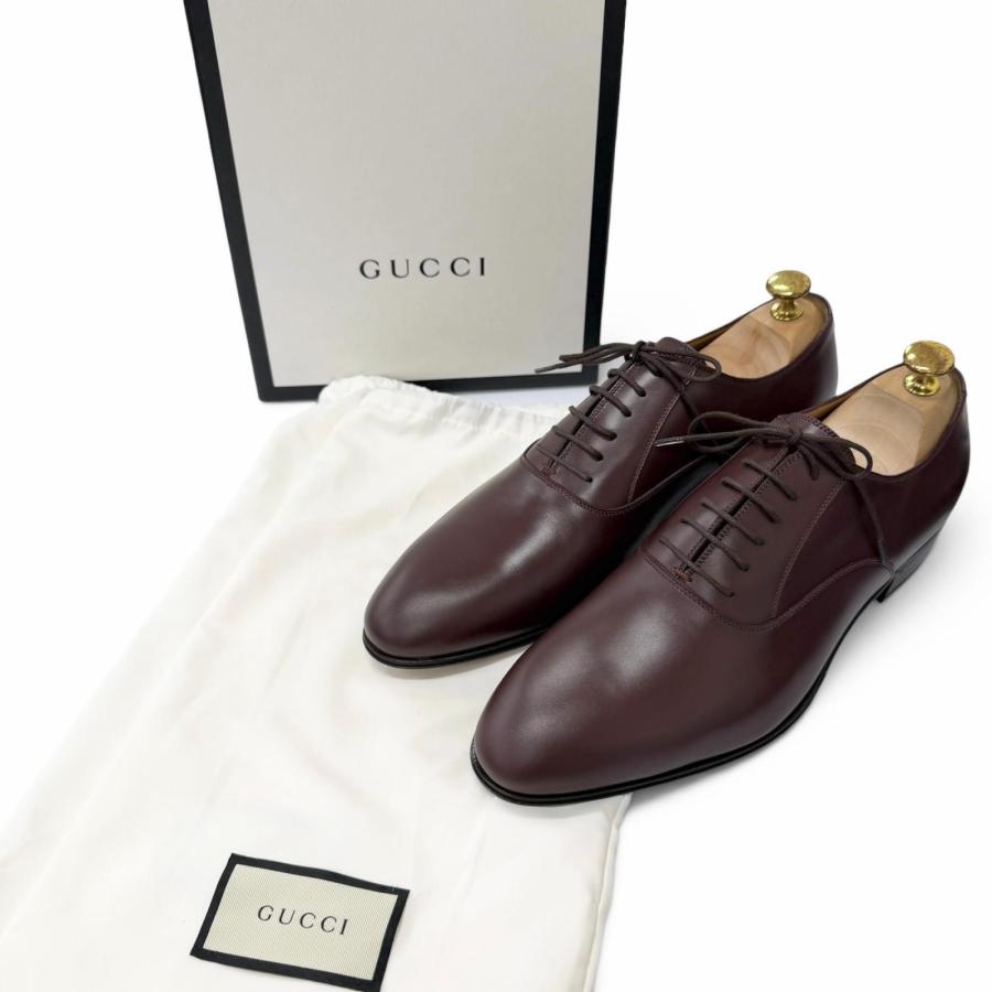 GUCCI（グッチ） 未使用品□GUCCI レザー GGロゴ金具 プレーントゥ